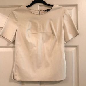 BCBGMaxAzria White Faux Leather Top- Size Small